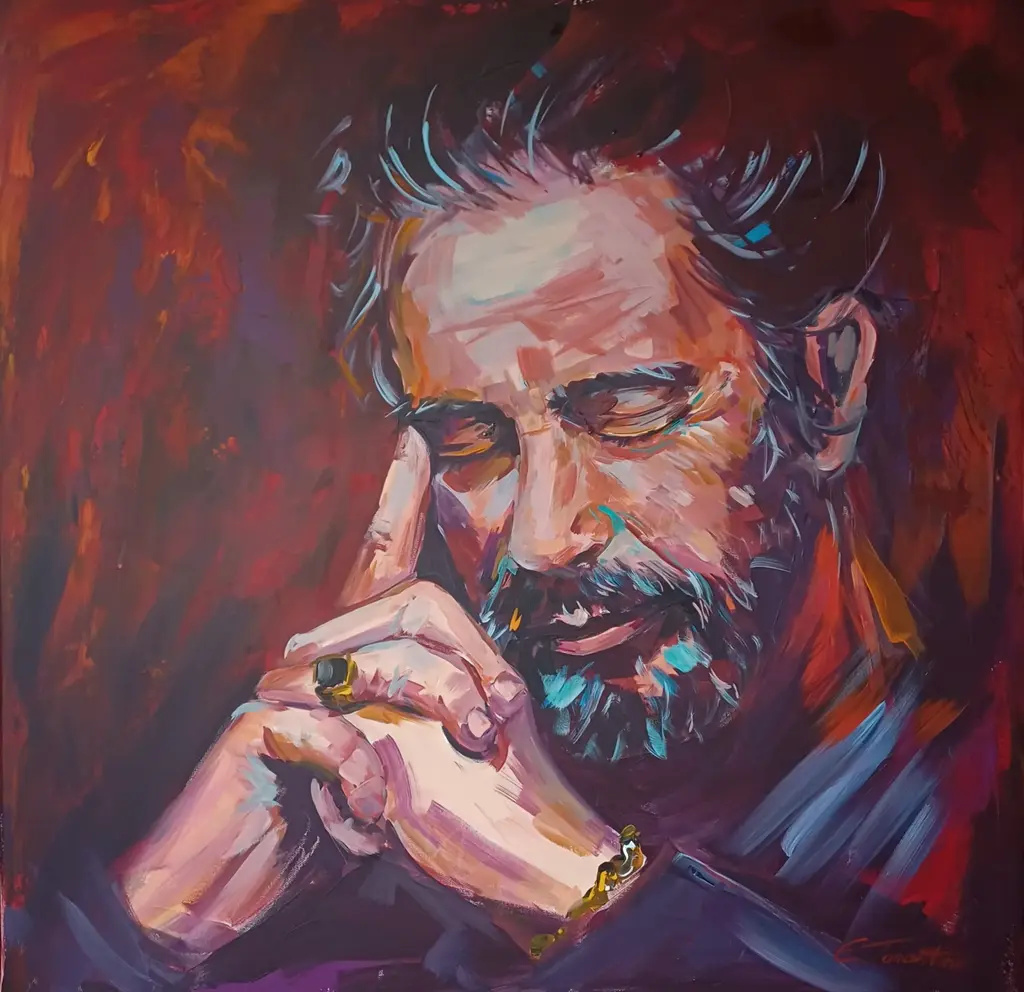 Al Pacino Portrait - Hollywood Schauspieler Acrylbild auf Leinwand 80x80cm von Arte Tarantino